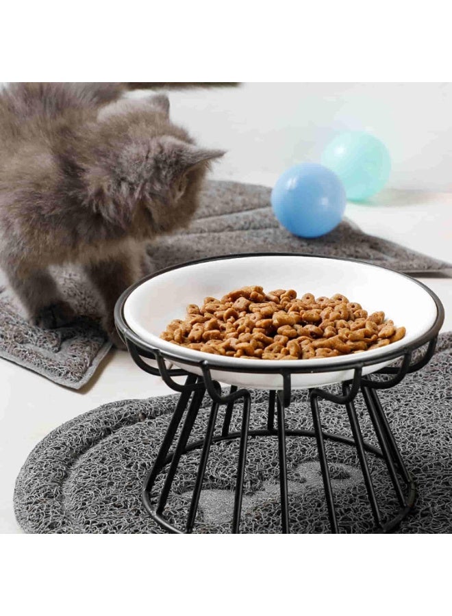 Cat Bowl, السيراميك رفع وعاء طعام القط,ارتفع وعاء الحيوانات الأليفة, حماية العمود الفقري الحيوانات الأليفة جعل القطط تشعر بالراحة - Image 5