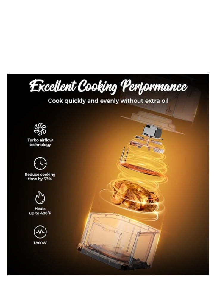 PPS TRADING Digital Air Fryer Oven With Clear Window And Internal Light,Cooking with Rapid Air Convection Technology,Crisp Results,12 Program 5L Capacity1500 W - Image 3