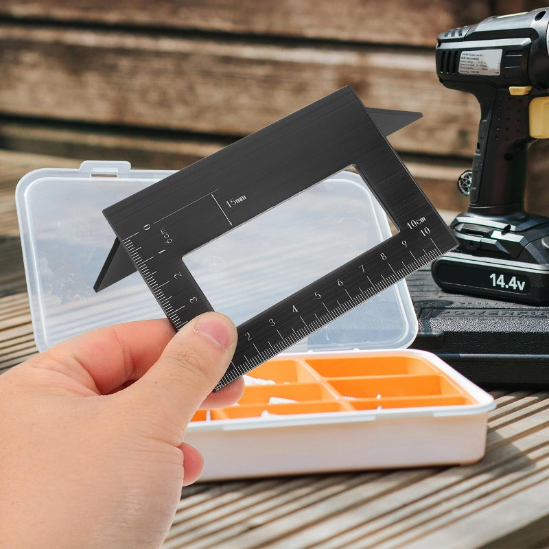 Aluminum Alloy Carpenter Square Ruler 45 90 Degree Angle Measuring Tool for Woodworking - Image 5