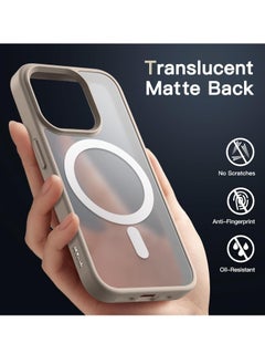 Denx Magnetic iPhone 15 Pro Max Case, Shockproof Matte Hard Back, Shockproof Slim Case Cover (Titanium)  - Image 2