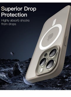 Denx Magnetic iPhone 15 Pro Max Case, Shockproof Matte Hard Back, Shockproof Slim Case Cover (Titanium)  - Image 3