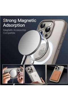 Denx Magnetic iPhone 15 Pro Max Case, Shockproof Matte Hard Back, Shockproof Slim Case Cover (Titanium)  - Image 4