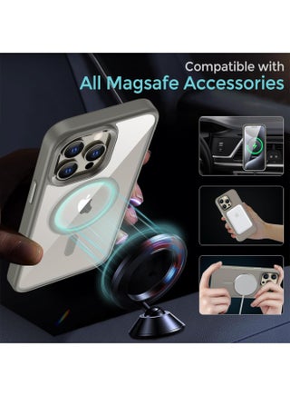 Magnetic Case for iPhone 15 Pro Max [Shockproof & Slim] Clear Hard Back Cover with high-Grade Protection | Natural Titanium - view 3