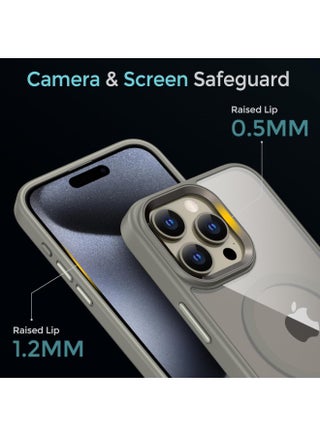 Magnetic Case for iPhone 15 Pro Max [Shockproof & Slim] Clear Hard Back Cover with high-Grade Protection | Natural Titanium - view 4