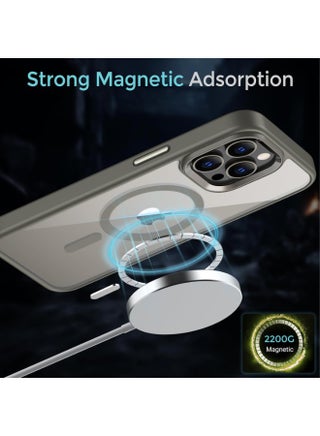 Magnetic Case for iPhone 15 Pro Max [Shockproof & Slim] Clear Hard Back Cover with high-Grade Protection | Natural Titanium - view 5