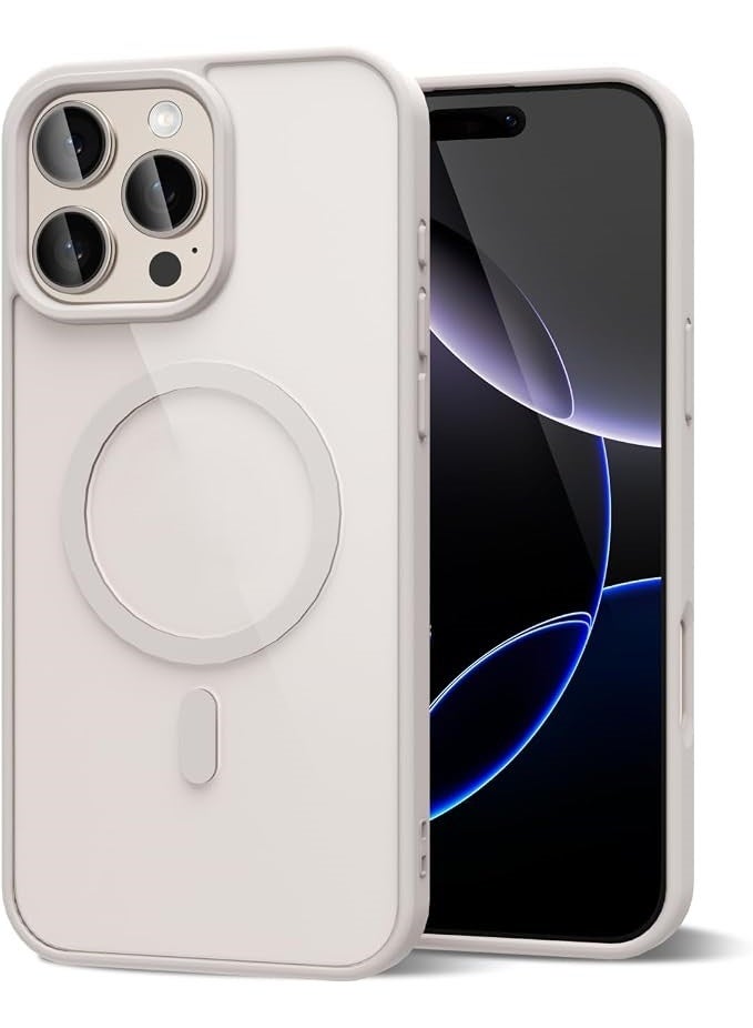 ACLIX Clear Magnetic Case for iPhone 15 Pro Max [MagSafe Compatible] – Slim Hard PC Back Cover with Shockproof Bumper Protection | Natural Titanium - Image 1