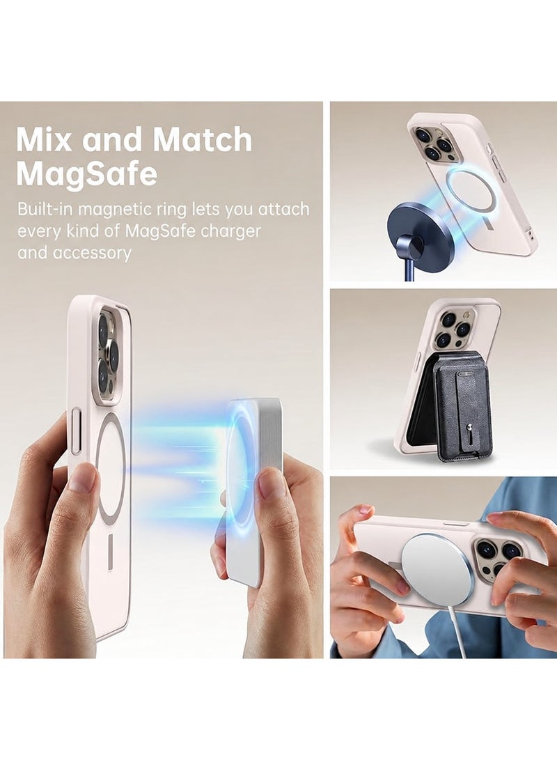 ACLIX Clear Magnetic Case for iPhone 15 Pro Max [MagSafe Compatible] – Slim Hard PC Back Cover with Shockproof Bumper Protection | Natural Titanium - Image 4