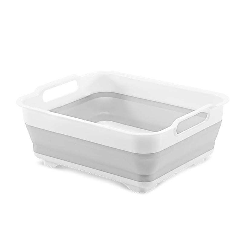 madesmart Collapsible Wash Basin, Foldable Sink Basin for Washing Dishes, Bowls, Cutlery & Produce, Space-Saving Pop-Up Design with Easy-Grip Handles, Portable Kitchen & Camping Basin, White - Image 3
