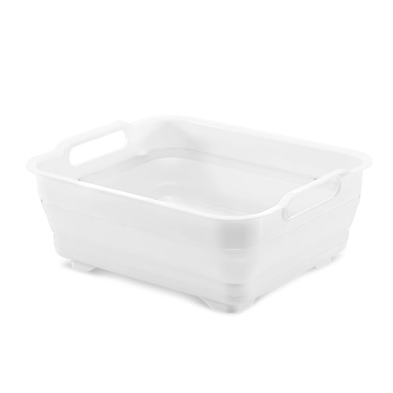 madesmart Collapsible Wash Basin, Foldable Sink Basin for Washing Dishes, Bowls, Cutlery & Produce, Space-Saving Pop-Up Design with Easy-Grip Handles, Portable Kitchen & Camping Basin, White - Image 5
