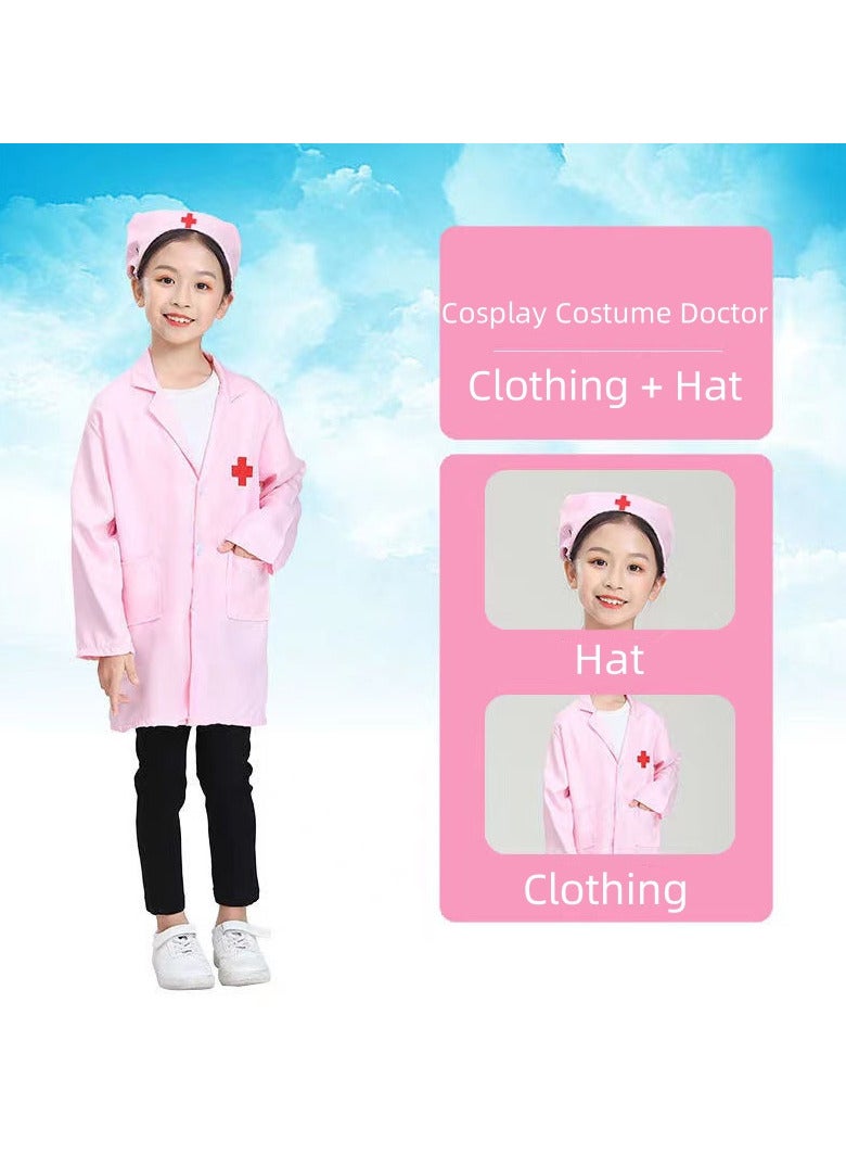 AUTOYSUR Kids Cosplay Set Doctor Dress up for Toddlers Nurse Costume Costume Accessories Suitable for Theme Party Cosplay Costume (Pink) - Image 2