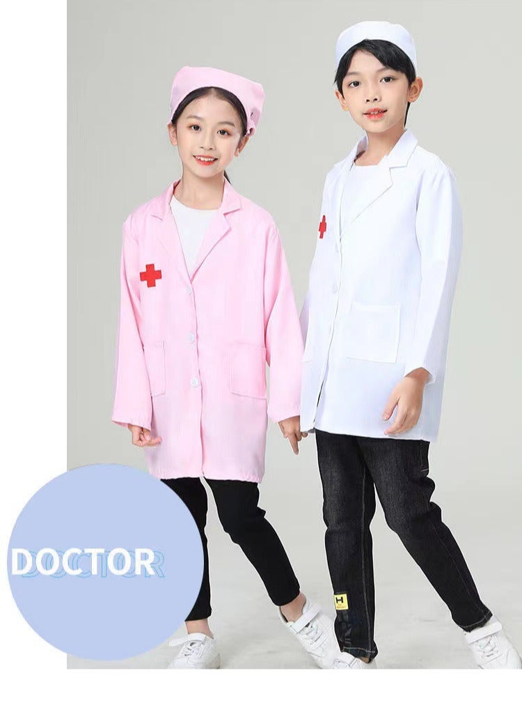 AUTOYSUR Kids Cosplay Set Doctor Dress up for Toddlers Nurse Costume Costume Accessories Suitable for Theme Party Cosplay Costume (Pink) - Image 4