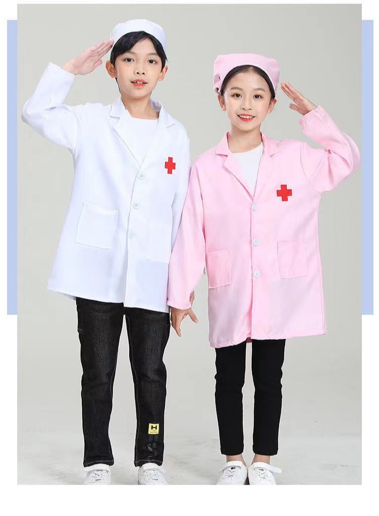 AUTOYSUR Kids Cosplay Set Doctor Dress up for Toddlers Nurse Costume Costume Accessories Suitable for Theme Party Cosplay Costume (Pink) - Image 3