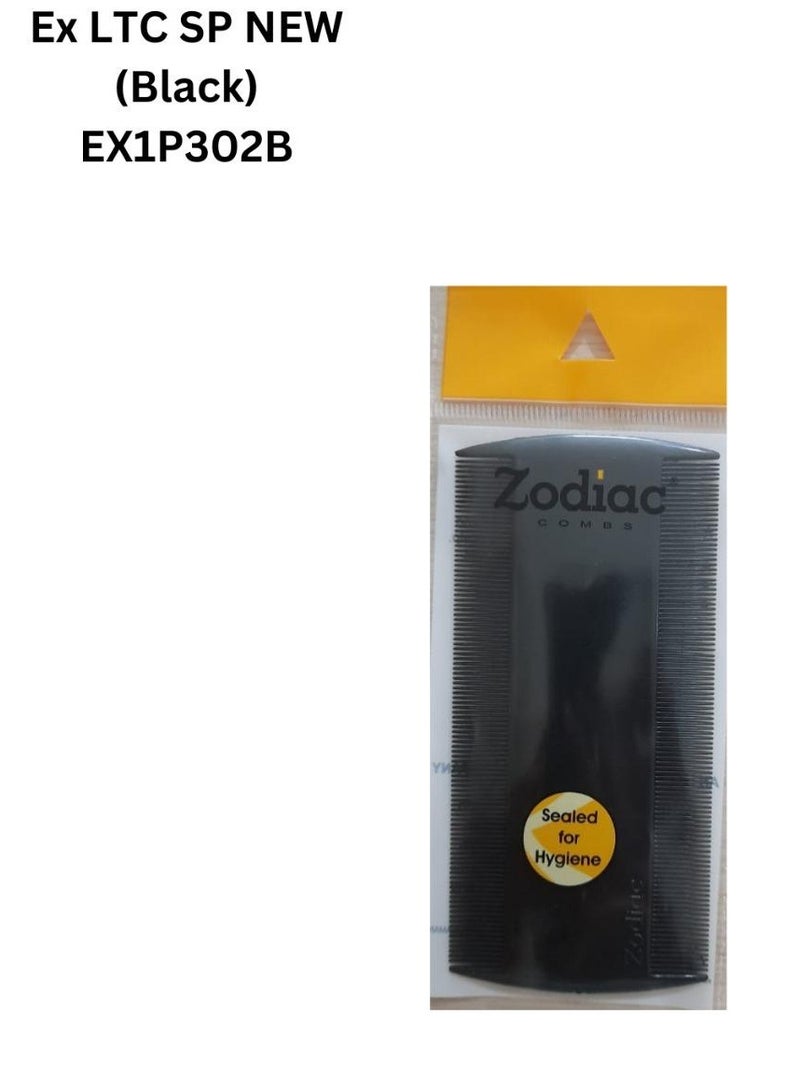 Zodiac EX1P302B Double-Sided Carbon Hair Comb – Unisex, Anti-Static, Lightweight & Durable – Ideal for Salon & Home Use