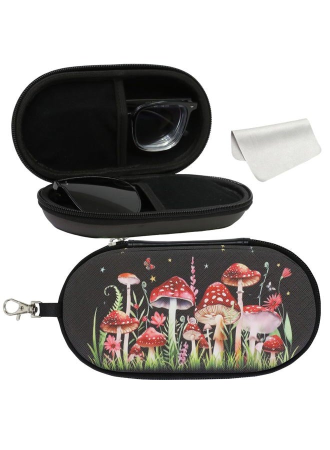 FlyingMage Double Eyeglasses Case, Hard Shell Dual Sunglasses Organizer with Zipper Clip Travel Glasses Storage for Women Men, Multicolor Paw, One size - Image 1