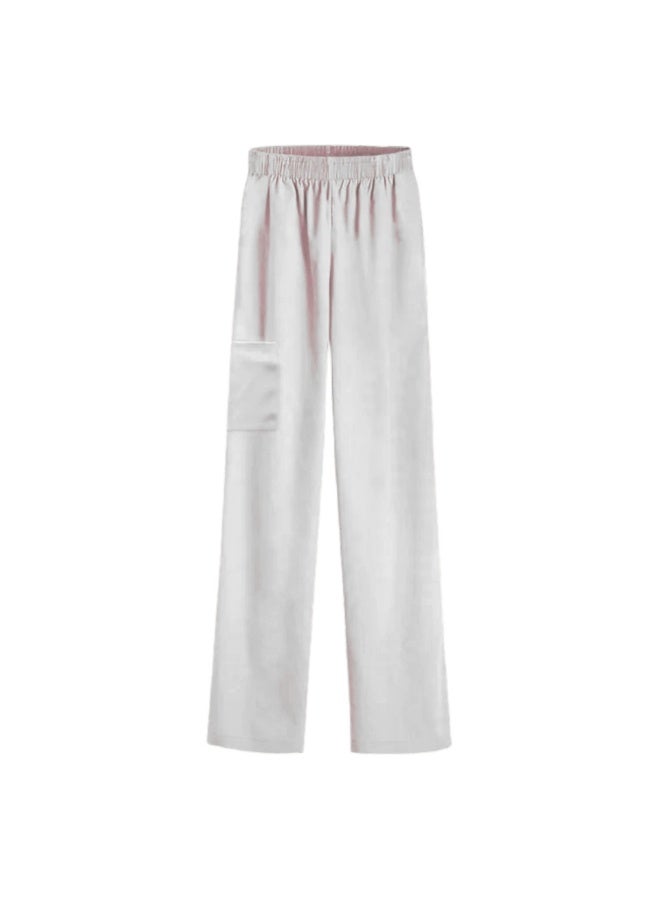 Loquat Womens Medical Scrubs Set Medical Uniform Long trousers White - Image 1