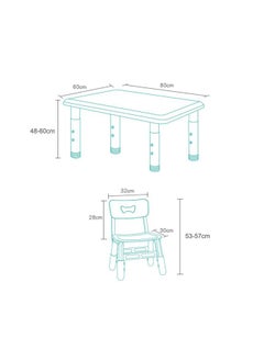 JSAITOYS Learning Drawing Toy Plastic Baby Table And Chair Set Height Adjustable Small Children Home Reading Study  - Image 2