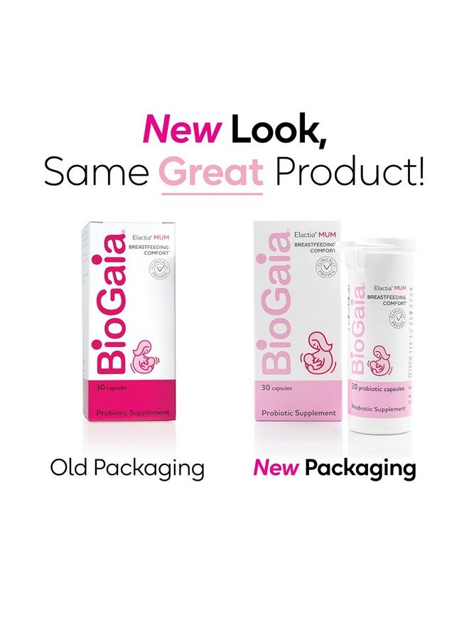 BioGaia BioGaia Elactia Breastfeeding Probiotic | Lactation Supplements | Newborn Essentials and Probiotics for Both Mom & Baby | Daily Supplement for Healthy Lactation | 30 Count | Breastfeed Happy - Image 1