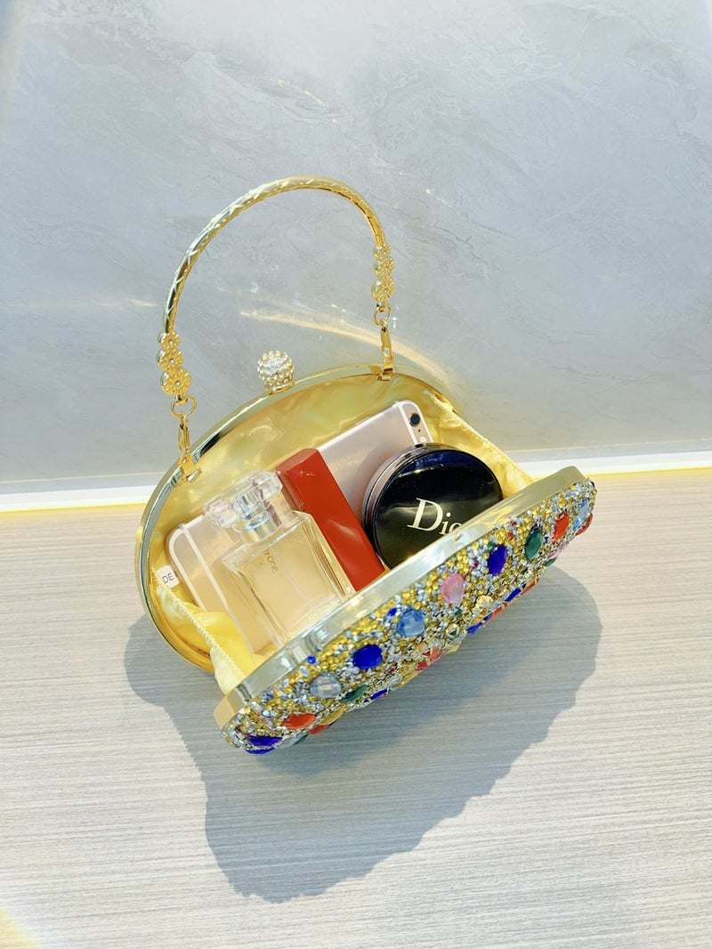New Socialite Texture Rhinestone Bag Women'S Evening Dress Banquet Clutch Bag Diamond-Encrusted Portable Evening Bag Cheongsam Bag - Image 5