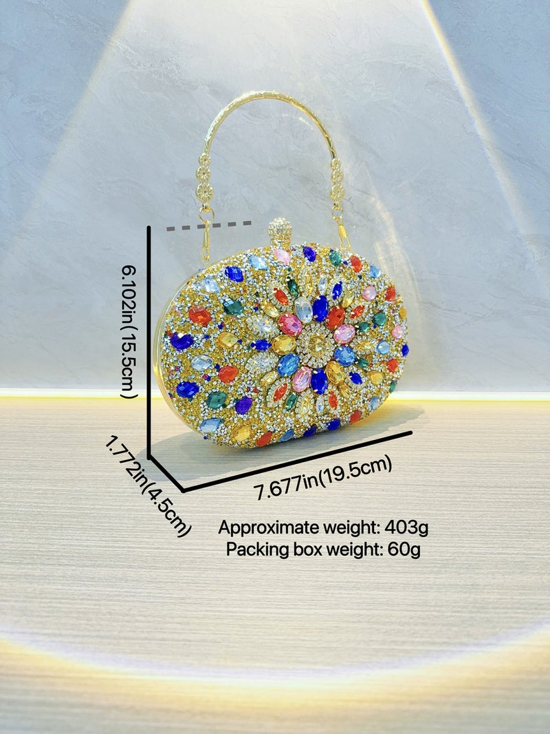 New Socialite Texture Rhinestone Bag Women'S Evening Dress Banquet Clutch Bag Diamond-Encrusted Portable Evening Bag Cheongsam Bag - Image 4