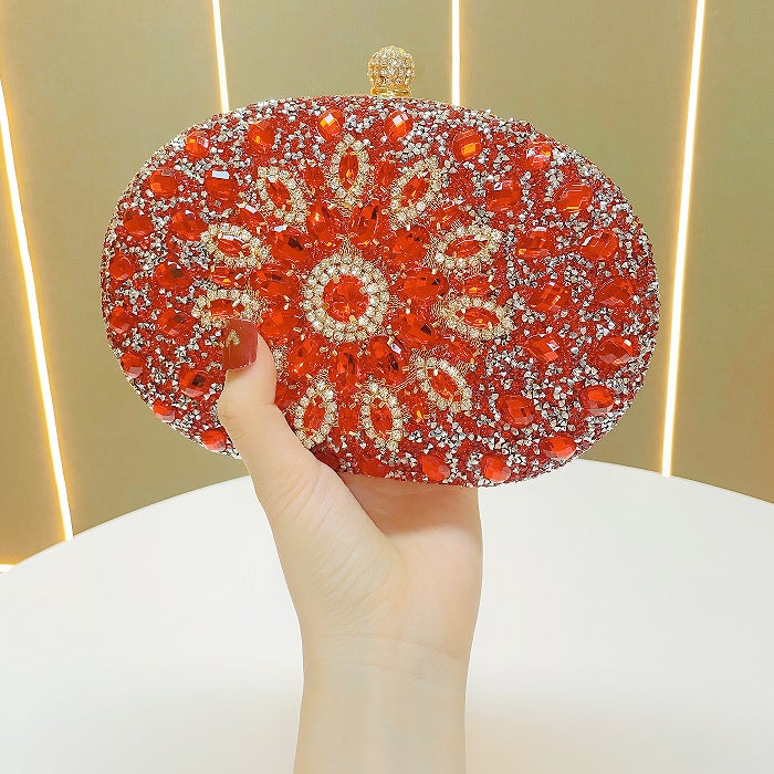 New Socialite Texture Rhinestone Bag Women'S Evening Dress Banquet Clutch Bag Diamond-Encrusted Portable Evening Bag Cheongsam Bag - Image 1