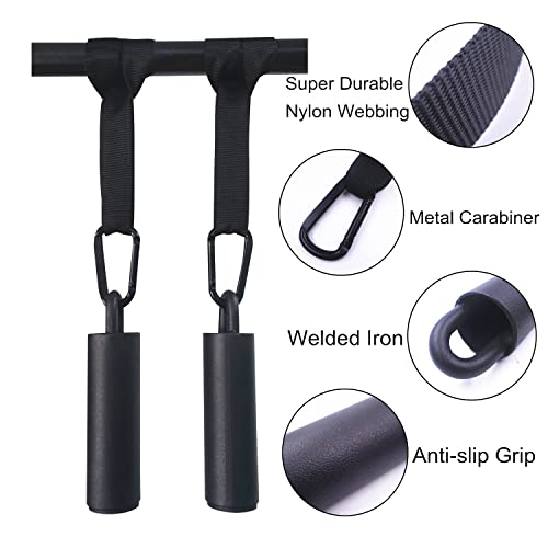 Lights Mountain Pull Up Grips Set of 2 Rock Climbing Holds Set with Hanging Straps and Strong Carabiner, Finger Strengthener，Forearm, Biceps, Ninja Warrior, Back Muscles Training - Image 2