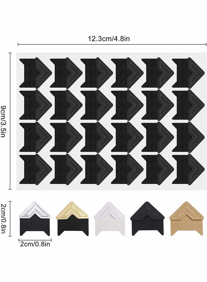 KASTWAVE Photos Mounting Sticker Photo Corners Stickers Self Adhesive for Bedroom DIY Scrapbooking Picture Album DIY Scrapbook Picture Album DIY Craft (120 Pcs 5 Colors) - Image 3