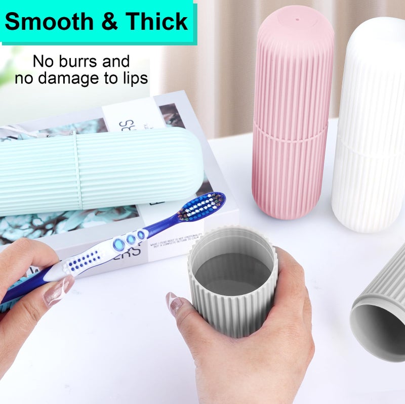 UCEC Toothbrush Case for Traveling, Portable Toothbrush Holders Travel Case, 7.7" x 2.36" x 2.36" Toothbrush Holders for Soft Toothbrush Up To 7.4 inch, 2 Pack (Grey, White) - Image 2
