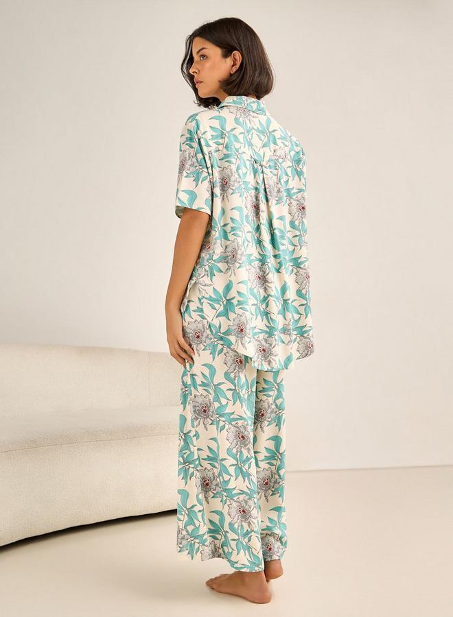 Aadaraya Pyjama Set Button-Down Shirt & Trousers - Image 3