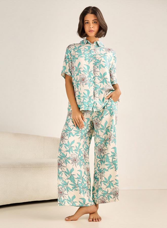Aadaraya Pyjama Set Button-Down Shirt & Trousers - Image 1