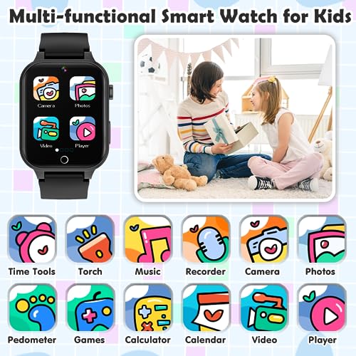 Luyiilo Kids Games Watch with 26 Puzzle Games Touch Screen HD Camera Alarm Clock Toys for Ages 412 Years OldBirthday Gift for Boys Girls Black - Image 5