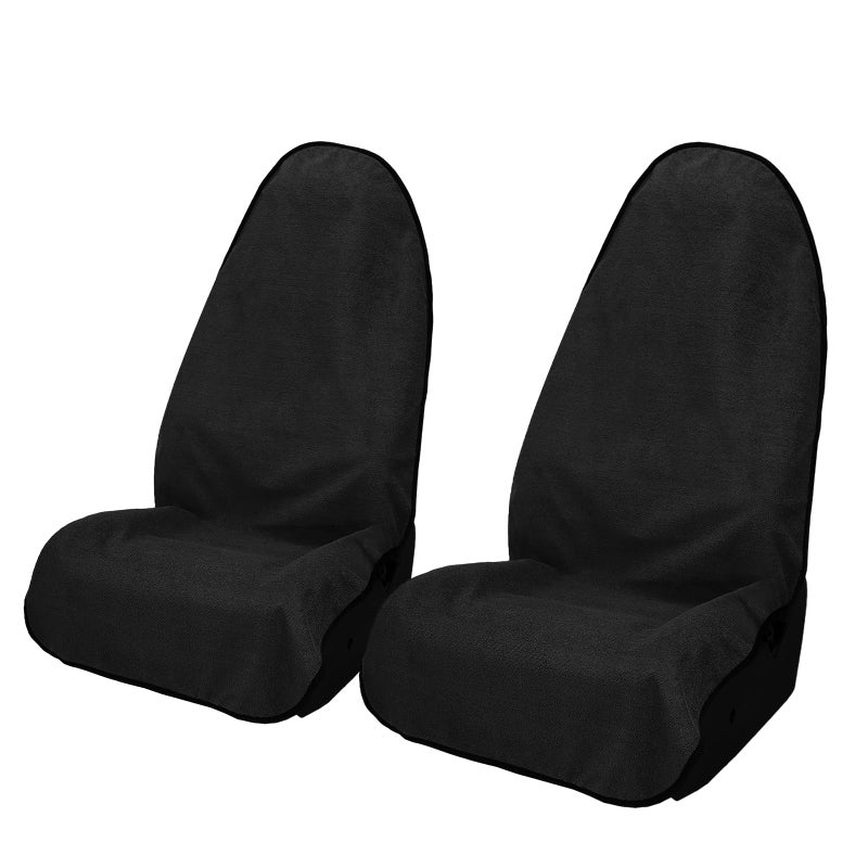 ZIMABLUE 2PCS Terry Cloth seat Cover Universal Waterproof Car Sport Towel Seat Cushion NonSlip SweatAbsorbent Towel Cloth Suitable for All Seasons Waterproof Beach Seat Cover Washable