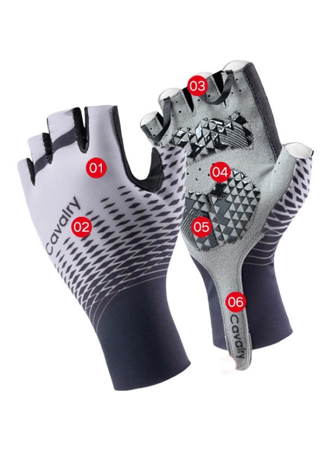 CAVALRY Cycling Gloves For Men And Women, Summer Sports Non-Slip Breathable Half-Finger Outdoor Road Bike Bicycle Gloves, Red M - Image 1