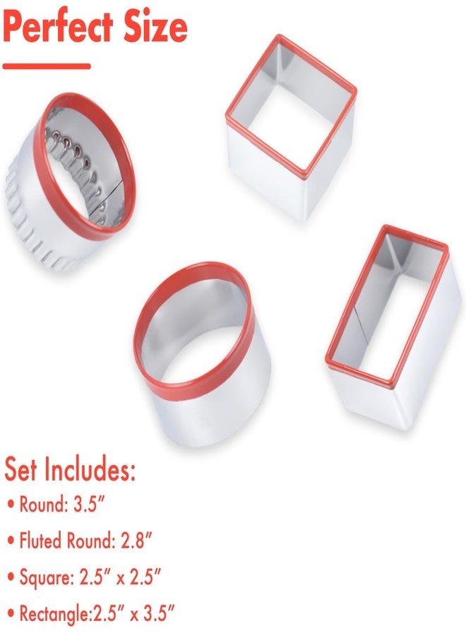 COOKIEQUE cookie cutter 4Pcs - round/fluted/square/rectangle - Image 2