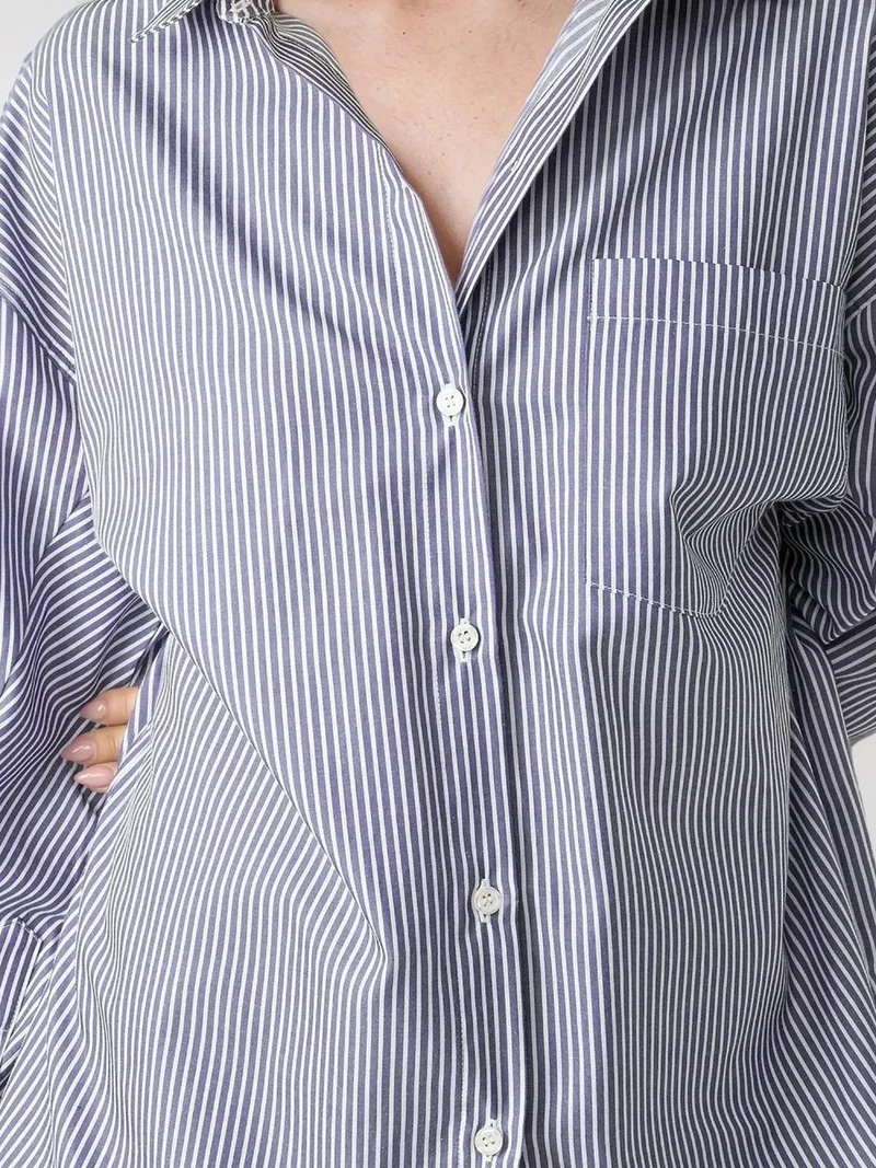 HICCUP Oversize Striped Casual Shirt