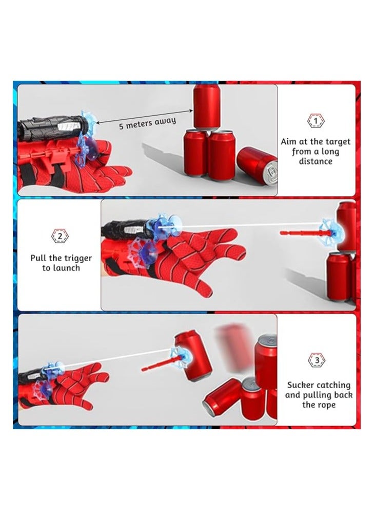 Pack of 2 Launcher Gloves, Spider Launcher Gloves, Spider Launcher, Kids Spider Hero Gloves, Spiderman Web Shooter, Wrist Toy Set, Cosplay Glove Launcher - Image 2
