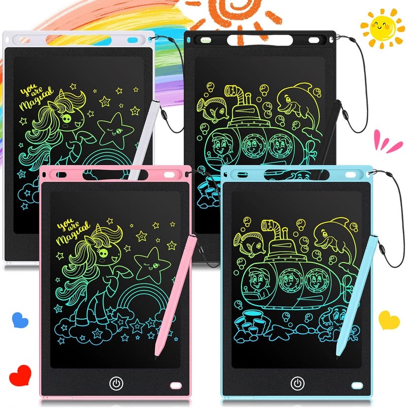 SENVIL 4 قطع لوح كتابة LCD 8.5 بوصة لوح رسم ألعاب هدايا لوح كتابة LCD إلكتروني قابل للمسح وإعادة الاستخدام شاشة ملونة - Image 1