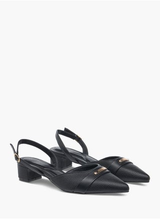 Women's Textured Mules with Buckle Closure and Block Heel - pzsku/ZB8F988DC9EFA20E9771DZ/45/_/1738592307/65d7ea8d-7772-4371-b020-07b751ec2d9b