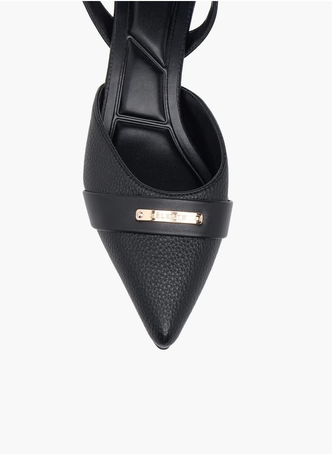 Celeste Women's Textured Mules with Buckle Closure and Block Heel  - Image 4