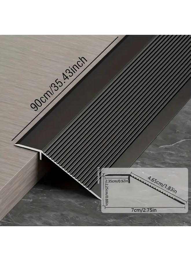 Black Aluminum Threshold Ramp 35 Inch Adjustable Height Non Slip For Wheelchair - Image 4