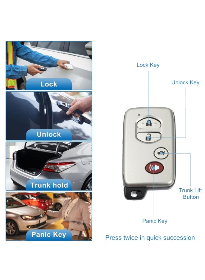 غطاء وهيكل بديل لجهاز التحكم عن بعد (مفتاح السيارة) بـ 4 أزرار، مناسب لـ Toyota Avalon للفترة من 2007 إلى 2012، ولـ Toyota Camry للفترة من 2007 إلى 2011. - Image 4