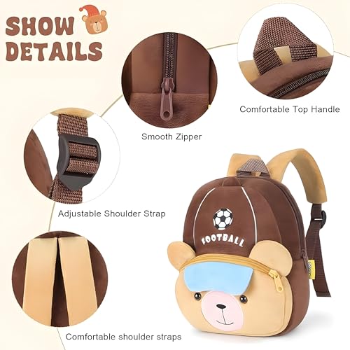 Delicado Cute Small Toddler Kids Preschool Backpack Football design open yes Nursery Preschool Playschool School Picnic Travelling Bag for Baby Boy Girl Age 2-5 Years. - Image 5