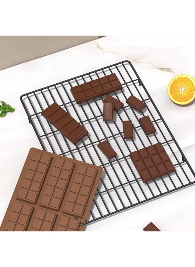 2 Pcs 6 Cavities Chocolate Bar Mold Deep, Square Thick Chocolate Bar Mold Silicone,Thick Silicone Chocolate Bar Mold for Stuffed Chocolate Bar (Square) - Image 3