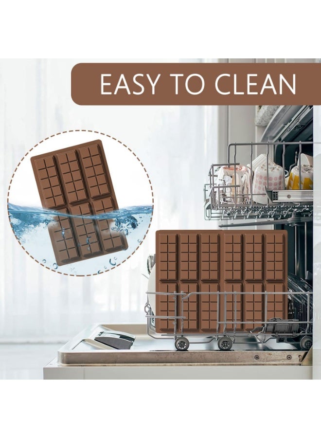 2 Pcs 6 Cavities Chocolate Bar Mold Deep, Square Thick Chocolate Bar Mold Silicone,Thick Silicone Chocolate Bar Mold for Stuffed Chocolate Bar (Square) - Image 5