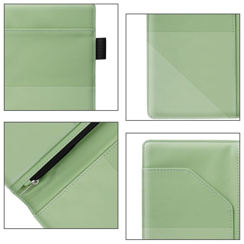 WAVEYU Server Book for Waitress Book with Zipper Pocket, Cute Server Books for Waiter Leather, Money Organizer Wallet, Cash Check Bill Receipt Holder Presenter, 8x5 inch, White Flower - Image 4