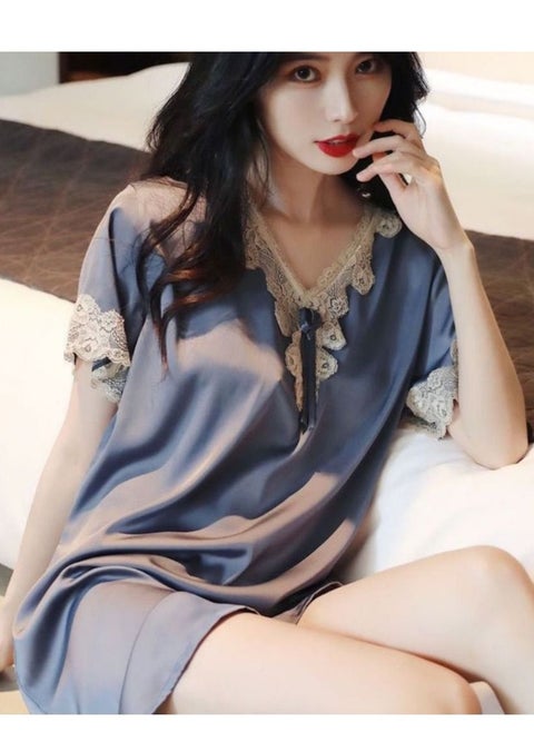 European and Korean style lace ice silk loose pajamas