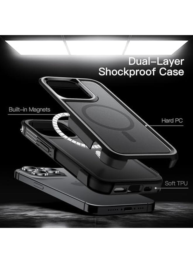 جي تيك جراب لهاتف iPhone 14 Pro Max مقاس 6.7 بوصة متوافق مع Magsafe شديد التحمل بطبقة مزدوجة للحماية القوية ومضاد للصدمات وغطاء مغناطيسي قوي للهاتف باللون الأسود - Image 3
