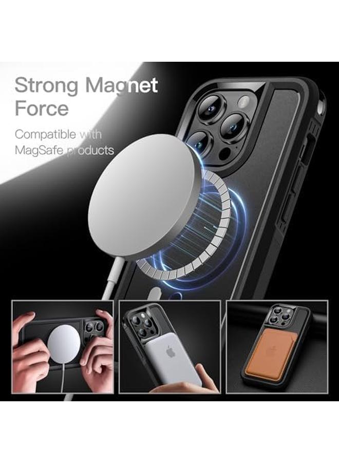 جي تيك جراب لهاتف iPhone 14 Pro Max مقاس 6.7 بوصة متوافق مع Magsafe شديد التحمل بطبقة مزدوجة للحماية القوية ومضاد للصدمات وغطاء مغناطيسي قوي للهاتف باللون الأسود - Image 5