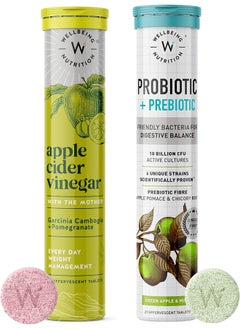 WELLBEING NUTRITION Apple Cider Vinegar And Probiotic + Prebiotic Combo Effervescent Tablets Pack For Digestion  - Image 1