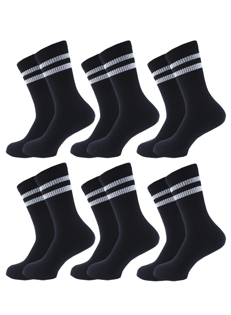 SAM SOCKS Men set of 6 half towel sport sock Black  - Image 1