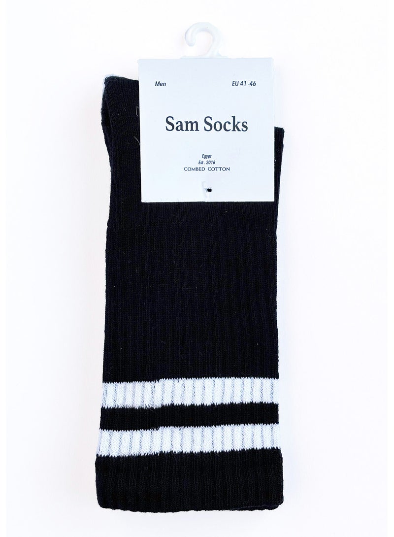 SAM SOCKS Men set of 6 half towel sport sock Black  - Image 3